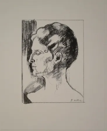 Lithograph Hodler - Profilbildnis von Frau Hodler.