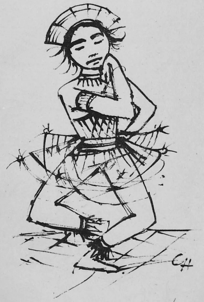 Lithograph Hofer - Javanische-Tänzerin