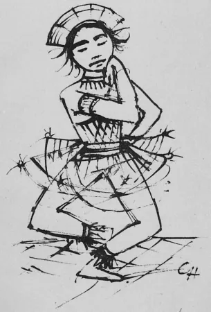 Lithograph Hofer - Javanische-Tänzerin