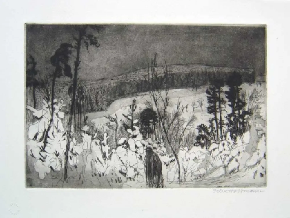 Etching And Aquatint Hoffmann - Winter Wanderer