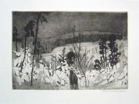 Etching And Aquatint Hoffmann - Winter Wanderer