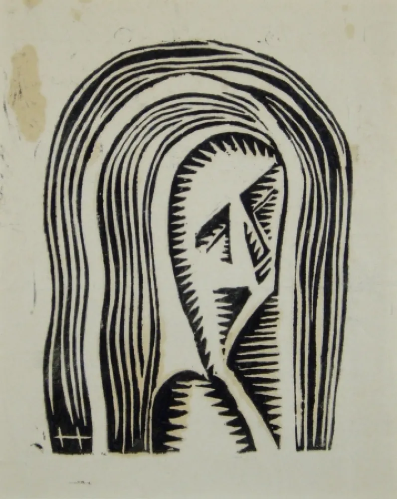 Woodcut Hofman - Maria