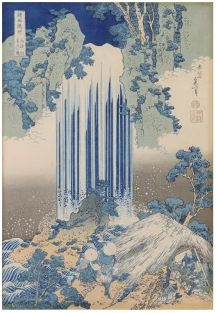 Woodcut Hokusai - Cascade de Yōrō dans la province de Mino