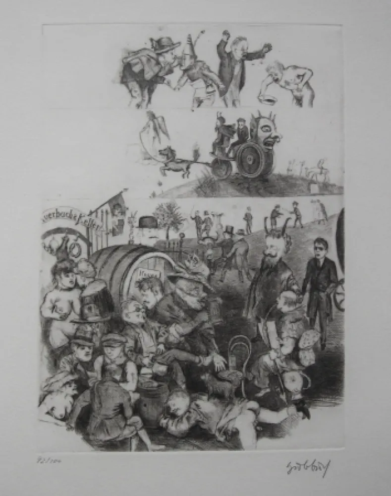 Engraving Hubbuch - Auerbachs Keller in Leipzig