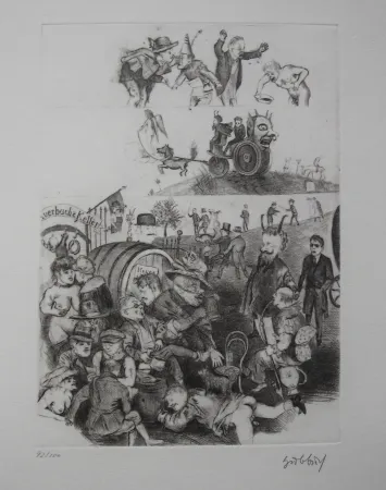 Engraving Hubbuch - Auerbachs Keller in Leipzig