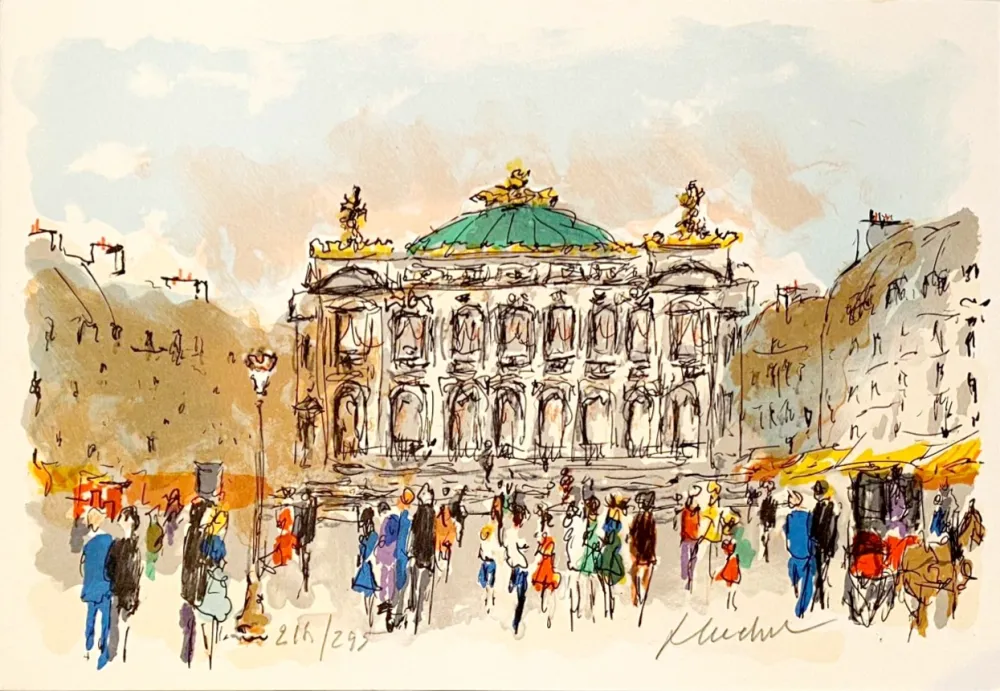 Lithograph Huchet - Opéra de Paris - Palais Garnier