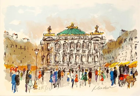 Lithograph Huchet - Opéra de Paris - Palais Garnier