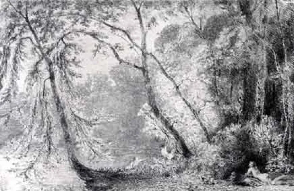 Etching Huet - Baigneuses