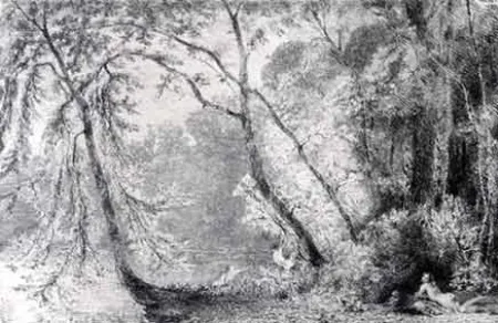 Etching Huet - Baigneuses