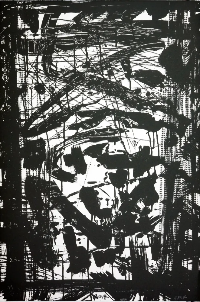 Lithograph Huftier - Noir