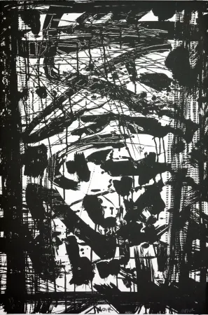 Lithograph Huftier - Noir