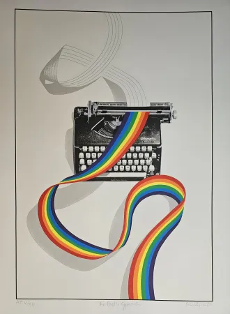 Screenprint Hughes - Poets Typewriter