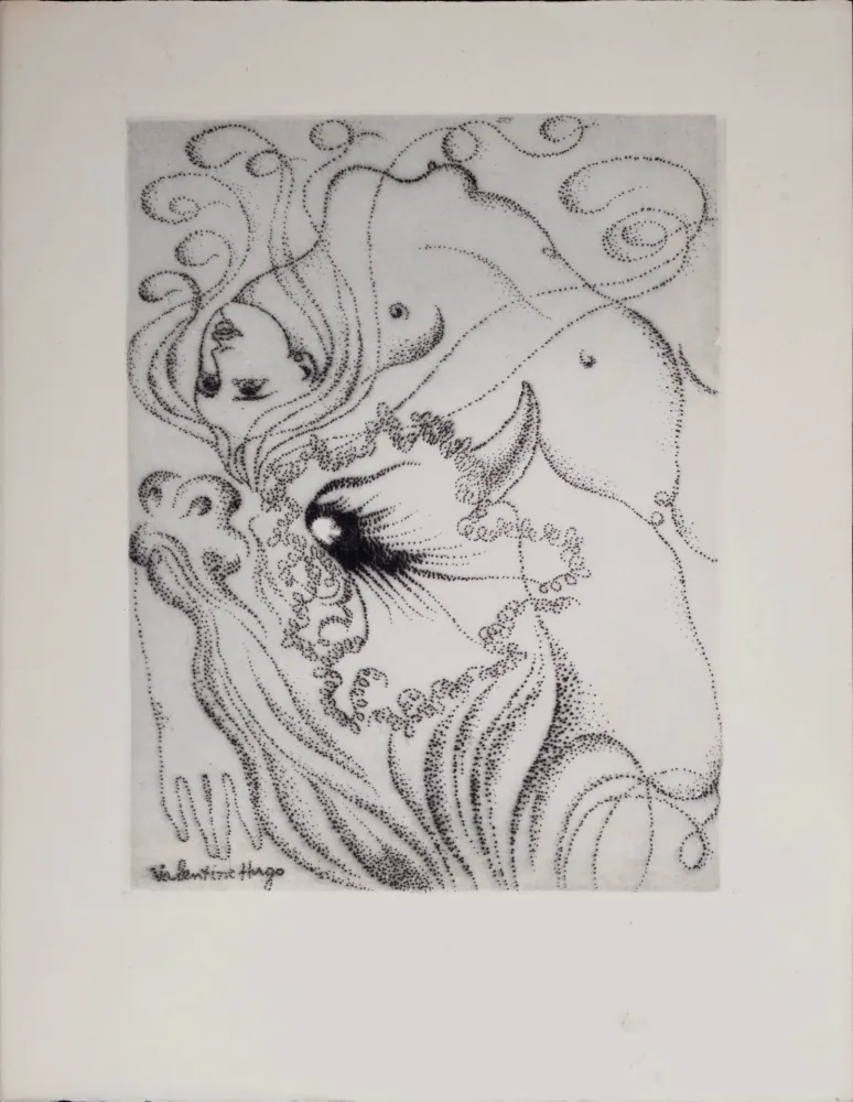 Engraving Hugo - Nu au Taureau, 1946