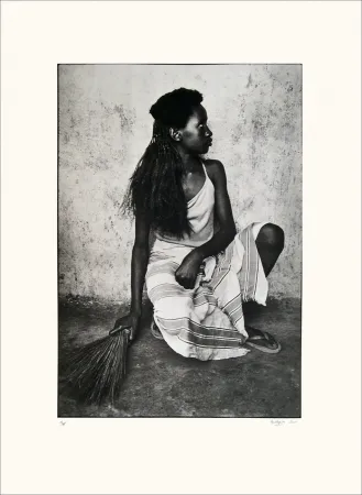 Lithograph Huguier - Jeune fille