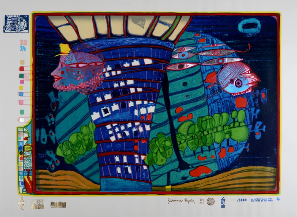 Screenprint Hundertwasser - Exodus Into Space, Plate 4, 1970-72