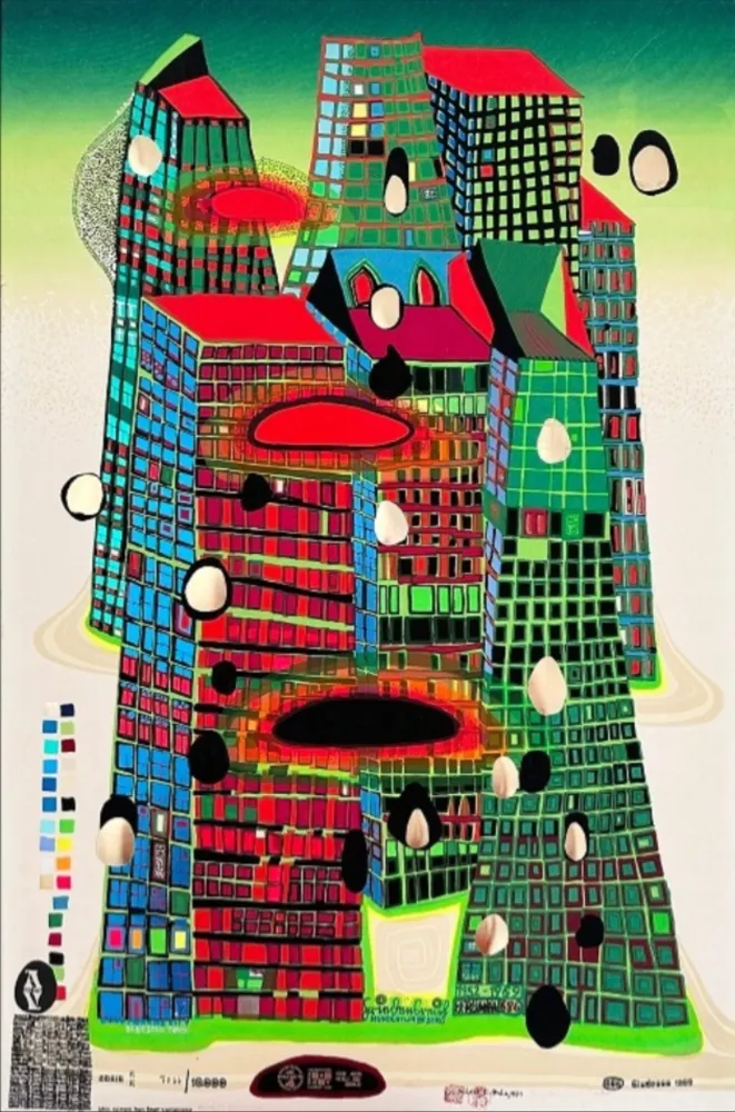 Screenprint Hundertwasser - Good Morning City