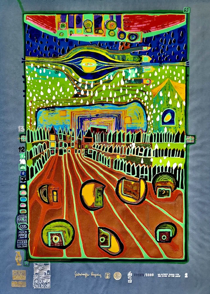 Screenprint Hundertwasser - Strasse der Überlebenden