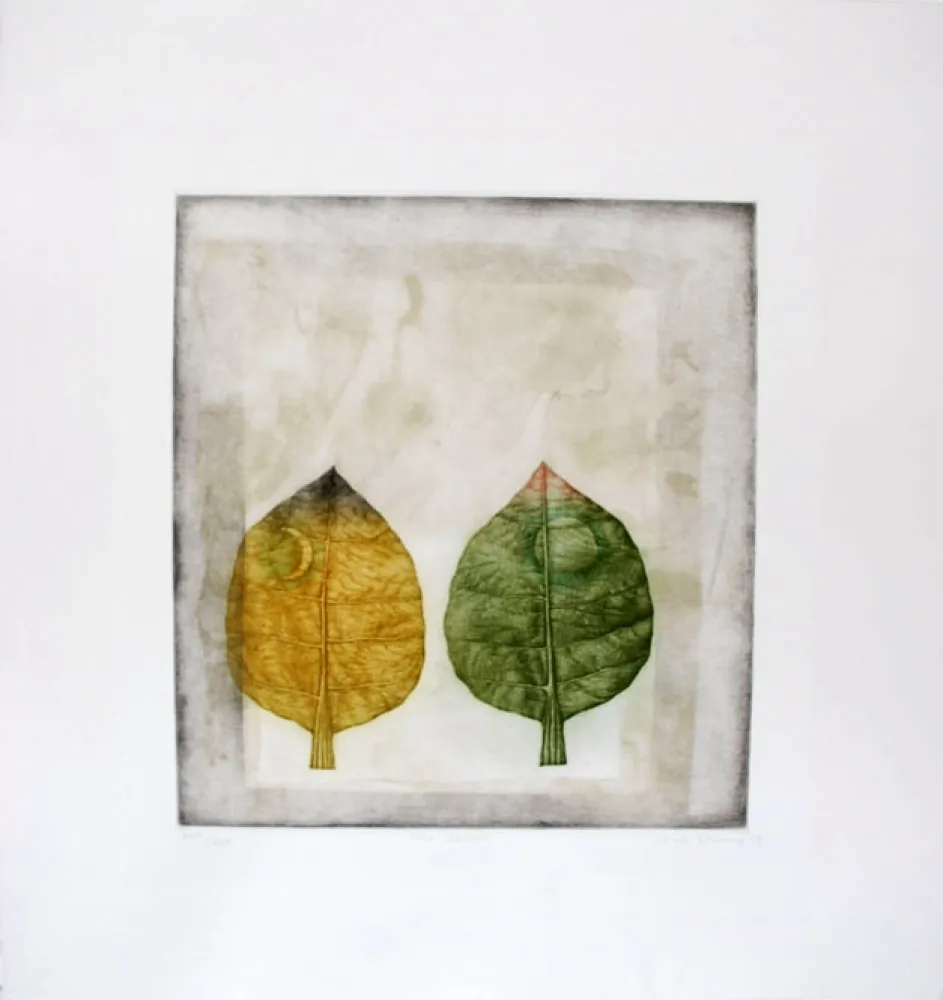 Mezzotint Hwang - Two leaves