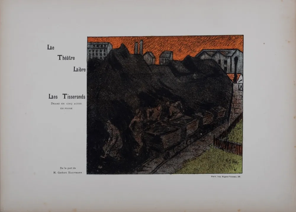 Lithograph Ibels - Le Théâtre Libre : Les Tisserands