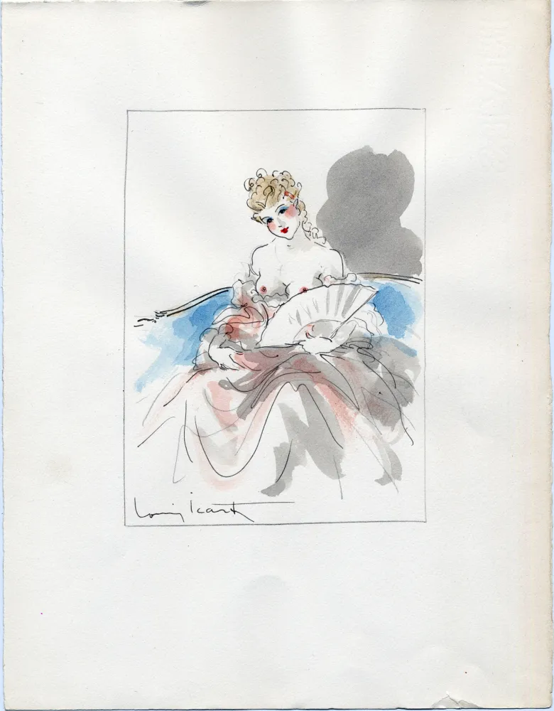 No Technical Icart - AQUARELLE ORIGINALE POUR LA NUIT ET LE MOMENT (1946)