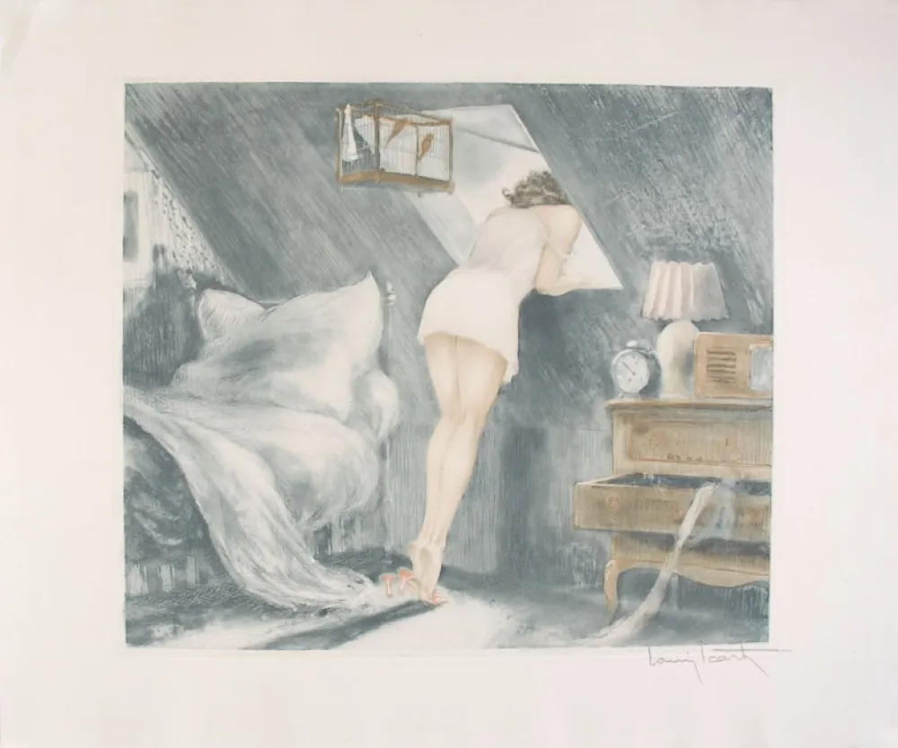 Engraving Icart - Attic Room - Sous le Toit