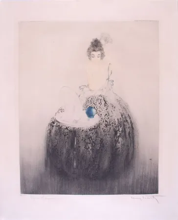 Engraving Icart - Spanish Comb (Blue vanity) - Peigne Espagnol