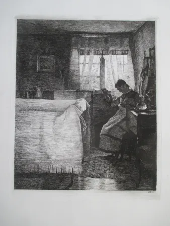 Etching Ilsted - Bedchamber Interior
