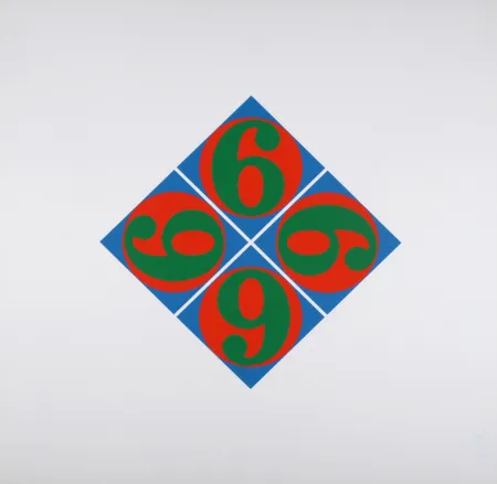 Screenprint Indiana - Four Sixes, 1969 - hand-signed