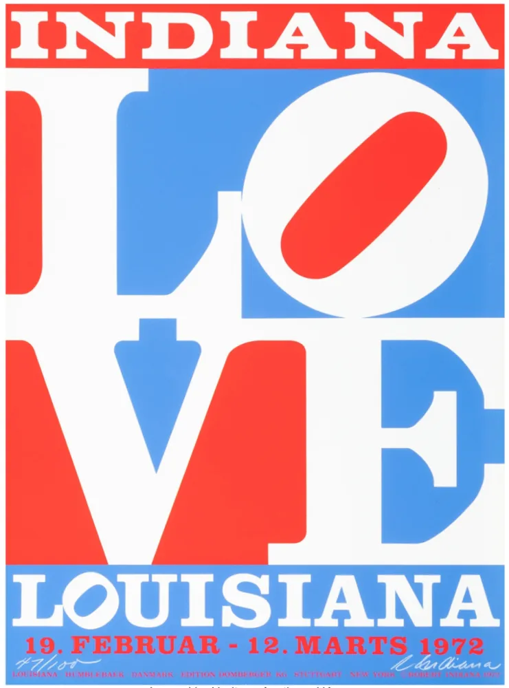 Screenprint Indiana - Louisiana, LOVE, 1972 - Hand-signed
