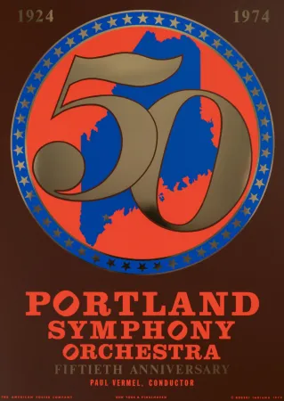 Screenprint Indiana - Portland Symphony Orchestra, 50th Anniversary, 1974