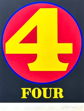 Screenprint Indiana - Robert Indiana (1928–2018) - Four, from numbers - Screenprint in colors on Schoellers Parole paper - 1968