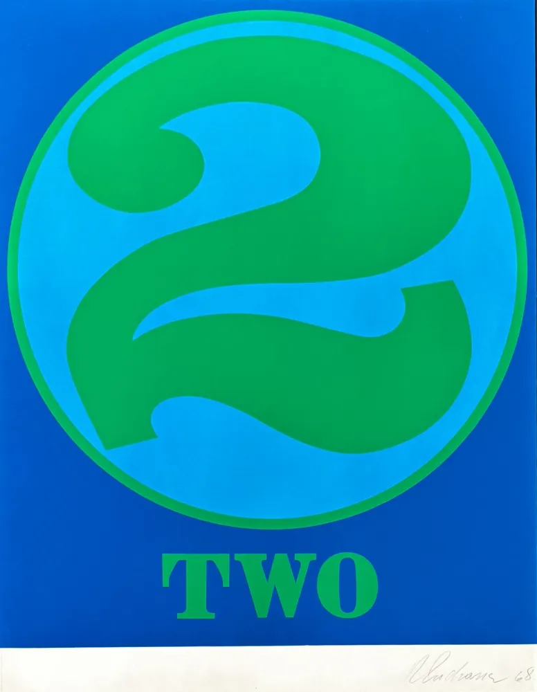 Screenprint Indiana - Robert Indiana (1928–2018) - Two, from numbers - Screenprint in colors on Schoellers Parole paper - 1968