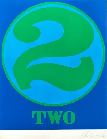 Screenprint Indiana - Robert Indiana (1928–2018) - Two, from numbers - Screenprint in colors on Schoellers Parole paper - 1968