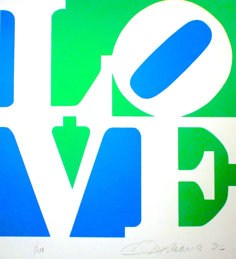 Lithograph Indiana - The Book of Love #8 (green/blue)