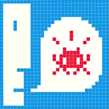 Screenprint Invader - Alert (Blue)