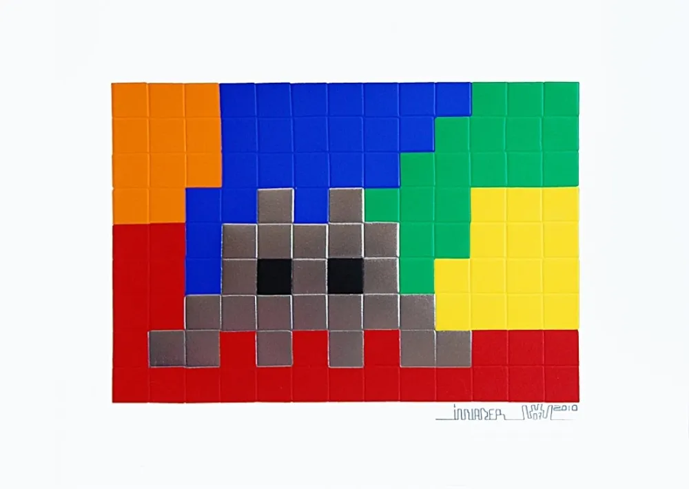 Screenprint Invader - Home : Lego Silver
