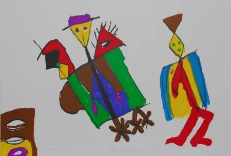 Lithograph Ionesco - FIGURES