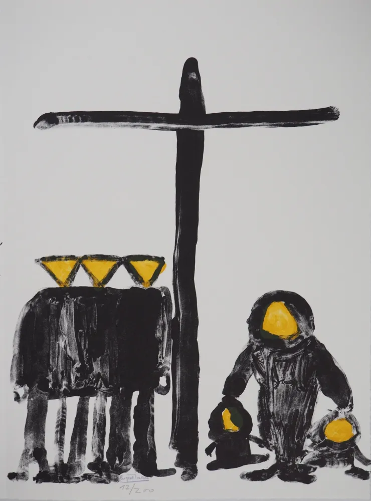 Lithograph Ionesco - La Croix