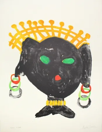 Lithograph Ionesco - La reine noire