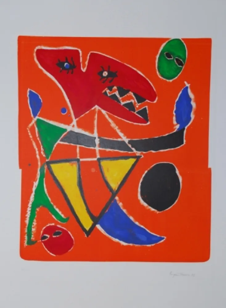 Lithograph Ionesco - Le mordant