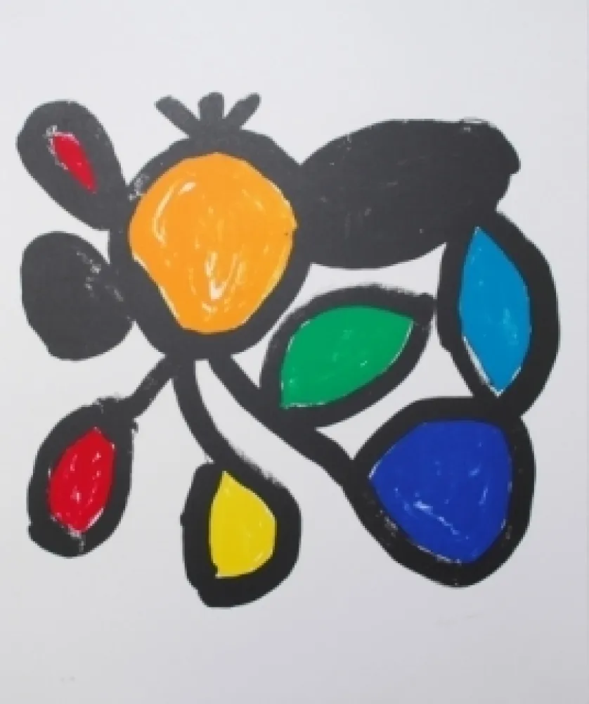 Lithograph Ionesco - Les fleurs