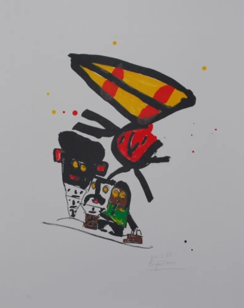 Lithograph Ionesco - Les petits hommes