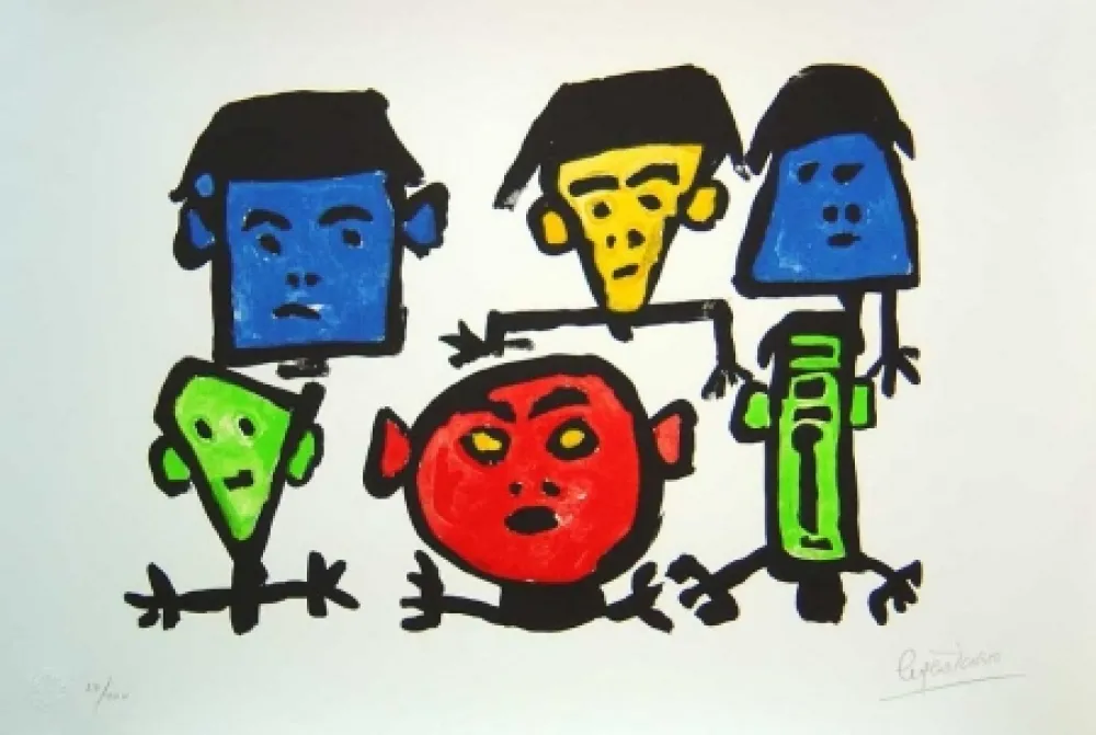 Lithograph Ionesco - Les spectateurs