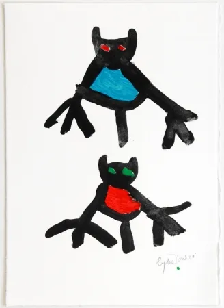 Lithograph Ionesco - New Year's Card 1987 / 1988