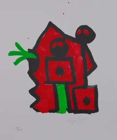 Lithograph Ionesco - Rouge au noir