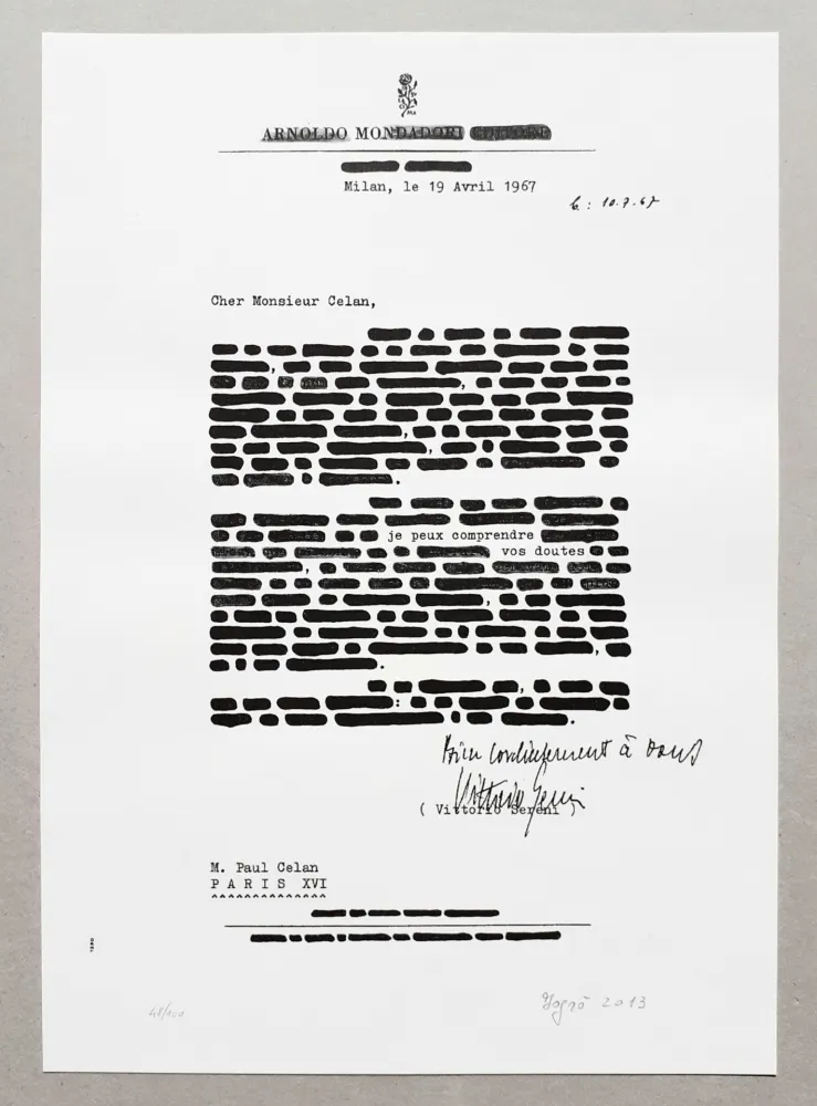 Lithograph Isgro - Cancellature