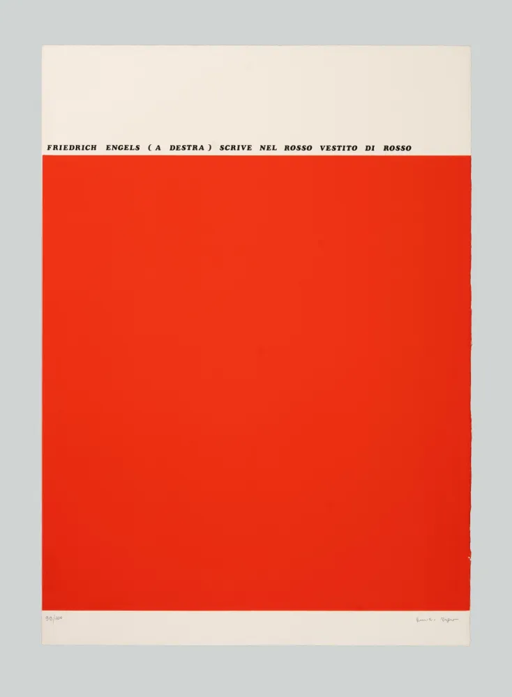 Screenprint Isgro - Friedrich Engels (a destra) scrive nel rosso vestito di rosso