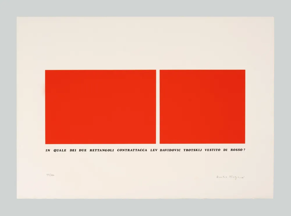 Screenprint Isgro - In quale dei due rettangoli contrattacca Led Dadidovic Trotskji vestito di rosso?