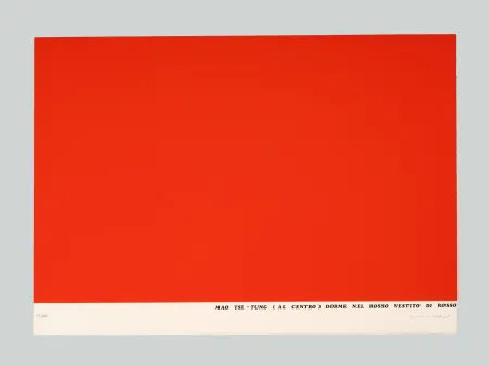 Screenprint Isgro - Mao Tse-Tung (al centro) dorme nel rosso vestito di rosso