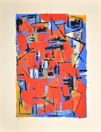 Screenprint Istrati - Composition, 1954 - Hand-signed